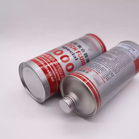 Schmieröl-Blechdosen zum Neupreis. Moderne, hochwertige Metall-Motoröl-Blechdosen mit runder Motoröldose und Bremsflüssigkeitsdosen